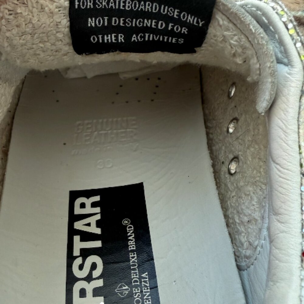 Golden Goose Superstar Low-Top Silver Glitter Sneaker 38 - Picture 2 of 11